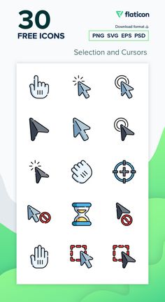 Arrows Icon Pack Color Icons, Mouse Computer, Free Icon, Video App, Flat Icon