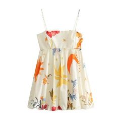 Sweet Print Mini Dresses Fashion Loose Sleeveless Backless Dress Puffy Skirt, 2024 Outfits, Mini Dress Fashion, White Sleeveless, Mini Dresses, Printed Mini Dress, Beauty Accessories, Summer 2024, Summer Vibes