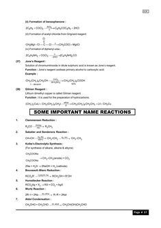 some important name reactions for the same type of substance, including hydrogens and other substances