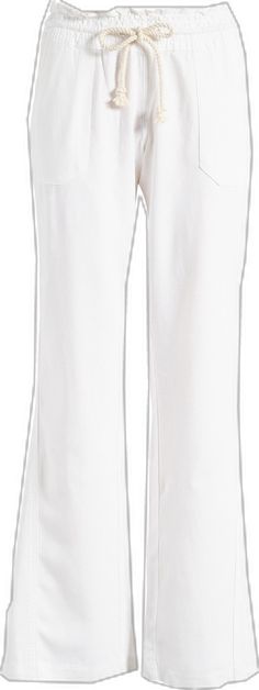 White Drawstring Bottoms Loosely Fitted Hips, White Bottoms With Drawstring And Loosely Fitted Hips, White Drawstring Bottoms For Daywear, White Drawstring Ankle-length Bottoms, White Pull-on Style Bottoms For Vacation, Nautical Inspiration, Beach Pants, Sea Salt, Roxy