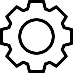 a black and white image of a cogwheel with the letter o on it