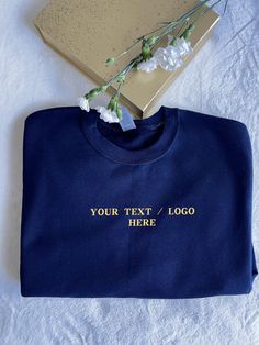 Custom Embroidery TEXT Design Sweatshirt and Hoodie Personalized Writing Sweatshirts Custom Logo Personalized  Hoodie Sweatshirt Matching Family Sweatshirts Custom Crewneck   We make custom embroidery hoodies and sweatshirts for your family, friends and you . It's an original and cute gift idea for every family member.  Our embroidery sweatshirt charged with love and luck -Take it! Give yourself and your loved ones unforgettable moments again. ----------------------------------------------------------------------   *Hoodie & Sweatshirt*  Material: - 50% coton _ 50% polyester  Size: S-M-L- XL-XXL  ----------------------------------------------------------------------- Thank you for visiting my store! Crew Neck Sweater With Letter Embroidery For College, Crew Hoodie With Letter Embroidery For Winter, Crew Neck Sweatshirt With Letter Embroidery For Winter, Crew Neck Hoodie With Embroidered Logo For College, Navy Hoodie With Embroidered Logo For Fall, Winter Cotton Fleece Crew Neck Hoodie, Custom Embroidery Crew Hoodie For Fall, Winter Sweatshirt With Letter Embroidery And Crew Neck, Winter Crew Neck Sweatshirt With Letter Embroidery