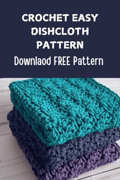 This free crochet easy dishcloth pattern is perfect for dishcloths and washcloths. Free Crochet Dishcloth, Potholder Patterns Free, Crochet Dishcloth Pattern, Crochet Dish Towels, Crochet Blanket Stitch Pattern