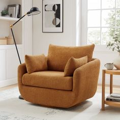 a living room scene with focus on the chair