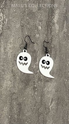 A unique Halloween earrings gift for you or someone you love These earrings are lightweight. *You will receive your earrings in envelope with bubble film Care instructions -No direct perfume, water or spray on the jewellery. First, wear your makeup, perfume-then wear your jewellery. This will keep your jewellery shining for years. Please store in an airtight container. For more Unique collections of jewelry, accessories and, gifts please click here to view my full Etsy www.maluscollections.etsy. Fun Halloween Earrings For Gifts, Fun Halloween Earrings Gift, Spooky White Earrings For Halloween, Fun White Halloween Earrings, Fun Halloween Gift Earrings, Halloween Themed White Earrings, Spooky Dangle Earrings, Spooky Dangle Earrings For Gift, Spooky Halloween Ear Wire Earrings