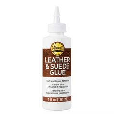 a bottle of leather and suede glue