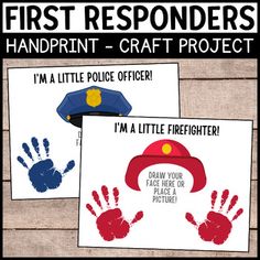 two handprints that say, i'm a little police officer and the first respond