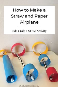 how to make a straw and paper airplane for kids