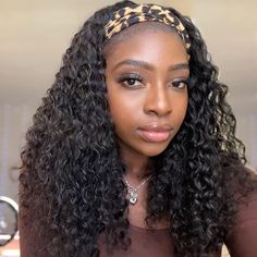 Deep Wave Headband Wig 180% Density - Seyna Hair Wig Headband, Trendy Headbands, Brazilian Body Wave Hair, Brazilian Deep Wave, Ponytail Bun, Headband Wig, Comfortable Headbands, Hair Tape, Body Wave Hair