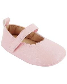 Baby Crib Shoes from carters.com. Shop clothing & accessories from a trusted name in kids, toddlers, and baby clothes. Oshkosh Baby, Pink Sparkles, Baby Shoe Sizes, Carters Girl, Shoes Pink, Baby Slippers, Cute Boots, Ballet Slippers