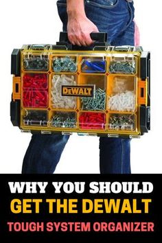 a man holding a tool box filled with lots of screws