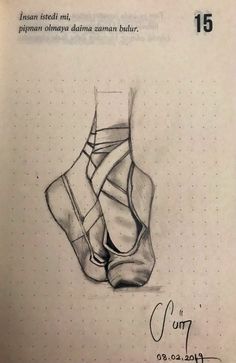 a drawing of a pair of ballet shoes