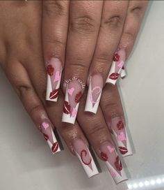 Valentine’s Day Toes, Nails Ideas Orange, Feb Nails Valentines Day, Vday Nails Valentines Day, Valentine Nails Ideas, Feb Nails, Groovy Nails, Cutest Nails, Nails And Toes