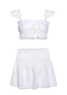 Embrace the latest fashion trend with Mabel Love Co's elegant white two-piece set, featuring a sleeveless crop top and a pleated high-waist mini skirt. This trendy summer outfit is perfect for beach parties, clubbing, and casual outings. The crop top offers a stylish and comfortable fit, while the pleated skirt adds a touch of playful elegance. Made from high-quality materials, this set ensures durability and comfort, making it a versatile addition to your summer wardrobe. Whether you're hitting Crop Top Blanco, Pleated Skirt Set, Bandage Skirt, Beach Parties, Stylish Women Fashion, Feeling Confident, Monokini Swimsuits, Trendy Summer Outfits, Sleeveless Crop Top