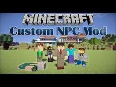 a group of people standing in front of a building with the words custom n p c mod