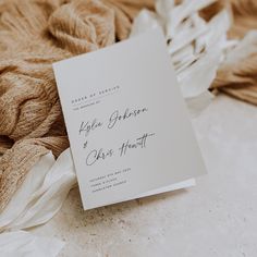 Modern Script Wedding Order of Service - Portobello Collection, Elle Bee Design Contemporary Wedding, The Wedding Date, Portobello, Choose The Right, Email Address, A 4, Wedding Day