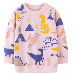 PRICES MAY VARY. Fashion Style: Cute Cartoon All Over print.Popular new style girls sweatshirts.Your little girl will look very cute while dressed. Comfortable Feeling: High quality cotton fabrics material girls clothes, super smooth soft and warm, good elastic that fit your body easily Exquisite Design: Crew neck long sleeve sweater, easy to fit different style of outfit and shirt, good elastic knit ribbed hem, easy to wear on and take off Suitable Multi Occasion: perfect sweater fit as daily s Dinosaur Sweater, Girl Dinosaur, Quality Hoodies, Jumper Shirt, Fall Sweatshirt, Girl Sweatshirts, Pink Sweatshirt, Fashion Kids, Girls Sweaters