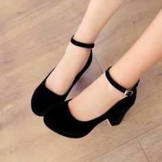 Customized Product, is not eligible for return. Ship In 3-12 Days. Fabric Material: Frosted Suede Color: Black, Red Heel Height: 8cm/3.15" Korean Heels, Prom Shoes Black, Hak Tinggi, Korean Shoes, Homecoming Shoes, Cute High Heels, Heels Aesthetic, Short Heels, High Heels Shoes