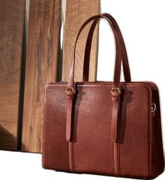 Elegant Daily Use Laptop Bag With Adjustable Strap, Chic Brown Laptop Bag For Work, Elegant Briefcase With Adjustable Strap, Elegant Shoulder Laptop Bag With Adjustable Strap, Elegant Laptop Shoulder Bag With Adjustable Strap, Elegant Tote-shaped Briefcase With Adjustable Strap, Elegant Tote-style Briefcase With Adjustable Strap, Elegant Briefcase Tote With Adjustable Strap, Luxury Brown Laptop Bag