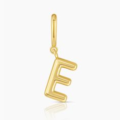 Alphabet Helium Parker Charm - E Earrings Stacking, Alphabet Charm, Initial Design, Necklaces And Bracelets, Mix Style, 14k Gold Necklace, Gold Necklaces, Classic Gold, The Alphabet