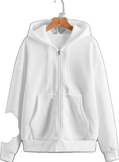 White Hooded Hoodie With Zipper Closure, White Zippered Hoodie Sweatshirt, White Zipper Sweatshirt For Winter, White Winter Sweatshirt With Zipper Closure, White Zipper-closure Sweatshirt For Winter, White Long Sleeve Sweatshirt With Zipper Closure, White Zipper Closure Tops For Streetwear, Casual White Sweatshirt With Zipper Closure, White Zipper Sweatshirt For Fall