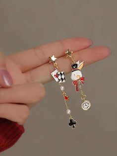 15616760 Cute Cheap Jewelry, Ugly Jewelry, Earrings Shapes, Chinese Earrings, Shein Jewelry, Oil Drip, Cool Earrings, Magical Jewelry, Jewelry Accessories Ideas