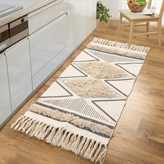 PRICES MAY VARY. 【MATERIAL & SIZE】LEEVAN boho chic rug hand woven with 45% cotton + 45% polyester + 10% viscose for optimal softness,solid and natural.There are many sizes for your choice:2'x3'/2'x4'/2'x5'/3'x5'/4'x6'suitable for different scene decoration. 【GEOMETRIC BOHEMIAN STYLE】LEEVAN geometric boho rug with their rich texturesand unique designs,this bohemian style is a rule-breaking, personal, and unconventional of decorating a living space.Decorative modern geometric pattern on the floor Long Bathroom Rugs, Boho Bathroom Rug, Tufted Bedroom, Boho Runner Rug, Kitchen Rugs Washable, Farmhouse Rug, Laundry Room Rugs, Geometric Carpet, Kitchen Runner Rug