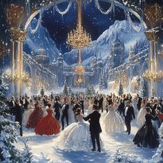 Elegant Christmas Christmas Illustration Christmas Concept Art, Ethereal Christmas, Ballroom Aesthetic, Winter Wonderland Card, True Christmas, Holiday Marketing, Christmas Landscape, Christmas Illustrations, Holiday Promotions