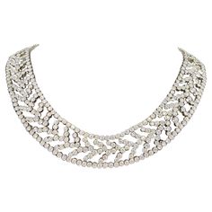 This stunning 1990s Tiffany & Co platinum and diamond choker consists of approximately 31 carats F colour VVS2 diamonds. It is beautifully supple and sits comfortably below the collar bone. The necklace has a matching bracelet which is listed separately on 1st Dibs. Luxury Jewelry Diamond Tiffany & Co., Necklace Tiffany & Co., Elegant Jewelry Tiffany & Co., Tiffany Necklace Choker, Tiffany And Co Schlumberger Necklace, Tiffney And Co Jewelry, Tiffany And Co Necklace Diamond, Chloe 2024, Tiffany And Co Jewelry