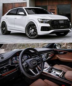 the inside and outside view of an audi suv