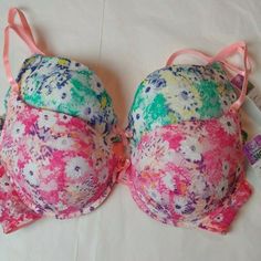 I Am Excited To Bring You This Great Deal Of Fabulous Underwear 2 Set Of Hers By Herman Bra Bra Size: 38c Stretch Multicolor Bra, Spring Floral Print Multicolor Bra, Multicolor Push-up Bra For Summer, Fitted Multicolor Bra With Floral Print, Fitted Floral Print Summer Bra, Summer Floral Print Fitted Bra, Summer Multicolor Bra, Fitted Multicolor Bra With Padded Cups, Spring Beach Push-up Bra