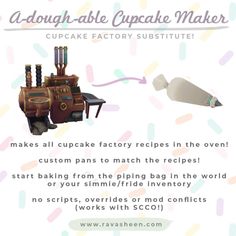 an advertisement for a cupcake maker with instructions on how to make it and how to use the machine