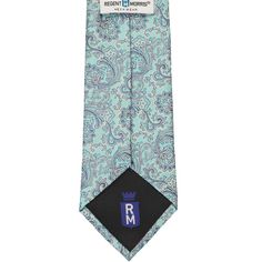 Pool Blue Kingsman Paisley Cotton/Silk Necktie Fitted Paisley Print Suit And Tie Accessories For Wedding, Wedding Paisley Print Standard Tie, Wedding Paisley Print Tie, Pool Blue, Navy Blue Suit, Paisley Tie, Silk Necktie, Blue Paisley, Blue Tie