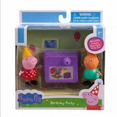 peppa's birthday party playset with peppa the pig and his friend