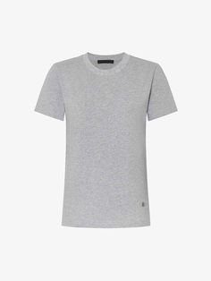 MO&Co. Women's Grey Basic Cotton T-shirt It's hard to overstate the versatility of a classic T-shirt. This gray-marl one is crafted from premium cotton jersey and shaped for a neat fit that has slight definition. Wear it with jeans, skirts or pants – just about anything goes. Features : - Regular fit- Round neck and short sleeves Code: MBD2TEE005The back length of size S is 54.5cmMATERIALS & CARE Material: 100% CottonREMINDER: All items are measured manually. Please note that it's reasonable tha Grey Shorts, Classic T Shirts, Cotton Tshirt, Short Sleeves, Grey, T Shirt, How To Wear