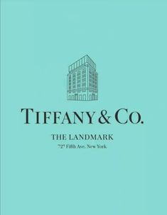 the logo for tiffany & co, which is located on the corner of fifth avenue and new york