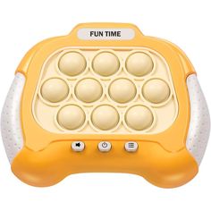 an orange and white electronic device with buttons