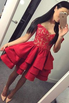 Red Short Dress, Burgundy Homecoming Dress, Lace Prom Gown, Homecoming Dress Short, Robes D'occasion, Homecoming Dresses Lace, Cocktail Dresses Online, Cheap Homecoming Dresses, Satin Homecoming Dress