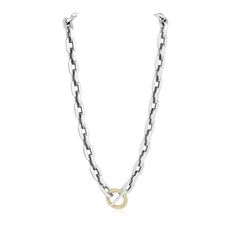 Whether you're dressing up for a special occasion or adding a touch of sophistication to your everyday look, the Rory Gold Toggle Necklace is the perfect accessory. Pair it with a plunging neckline, a crisp white shirt, or even a cozy sweater for a chic and daring look. 18" Sterling Silver Water & Tarnish Resistant Hypoallergenic Silver Water, Toggle Necklace, Crisp White Shirt, Cozy Sweater, Original Gift, Cz Stone, Cozy Sweaters, Plunging Neckline, Link Chain