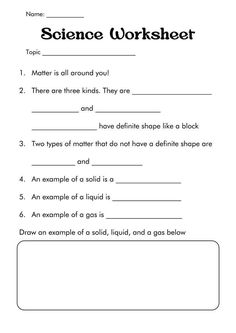 science worksheet with answers for students to use in their class, including two types of