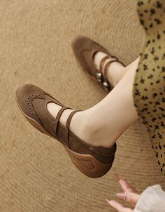 Brogue Style Double Buckles Comfort Casual Mary Janes — Obiono