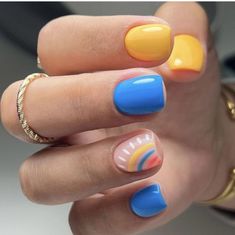 Summer Gel Nails, Colorful Nails, Simple Gel Nails, Summery Nails, Vibrant Nails, Nails 2023, Girls Nails