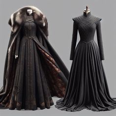 ai, digital art, image, character, illustration, cartoon, fantasy, design, animation, icons, 3D, comic, painting, manhwa, pfp, pp, cover Medieval Dress Winter, Winterfell Clothes, Winterfell Outfit, House Stark Outfits, Game Of Thrones Gowns