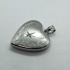 Great shopping ideas for Sterling Silver Diamond Heart Locket for 2 Photo 3/4inch w/out Necklace 16-24 , Fashion Jewelry Cute Lockets Pendants, Silver Heart Locket Aesthetic, Silver Vintage Locket, Vintage Heart Locket Necklace, Cute Jewelry Silver, Fantasy Locket, Mens Locket, Locket Aesthetic, Valentines Flash