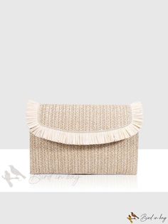 Bird in Bag - Woven Flap Tail Envelope Clutch Bag Woven Patchwork, Bag For The Beach, Patchwork Clutch, Oversized Pattern, Woven Clutch, Bag With Tassel, Brown Clutch, Envelope Clutch Bag, Holiday Bag