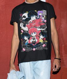 Unisex Ranma Saotome Anime T-Shirt, Genma Panda Manga Shirt The unisex heavy cotton tee is the basic staple of any wardrobe. It is the foundation upon which casual fashion grows. All it needs is a personalized design to elevate things to profitability. The specially spun fibers provide a smooth surface for premium printing vividity and sharpness. No side seams mean there are no itchy interruptions under the arms. The shoulders have tape for improved durability. .: 100% cotton (fiber content may Anime Cotton T-shirt With Screen Print, Anime Cotton T-shirt With Front Print, Anime Graphic Cotton T-shirt, Anime Style Graphic Cotton T-shirt, Anime T Shirt, Cotton Fiber, Shirt Design, Heavy Cotton, Cotton Tee