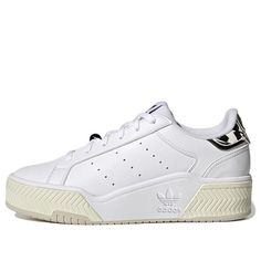 (WMNS) Adidas Originals Court Tourino Bold Shoes 'Cloud White' GY9550 (SNKR/Skate/Women's/Thick Sole/Wear-resistant) Adidas Sporty Platform Sneakers With White Sole, Adidas Platform Sneakers With White Sole And Logo, Adidas Athleisure Skate Shoes With Round Toe, Sporty Adidas Platform Sneakers With Round Toe, White Adidas Skate Shoes For Sports, Adidas Lace-up Skate Shoes In Athleisure Style, Adidas White Skate Shoes For Sports, Sporty Adidas Platform Sneakers With White Sole, White Adidas Skate Shoes For Streetwear