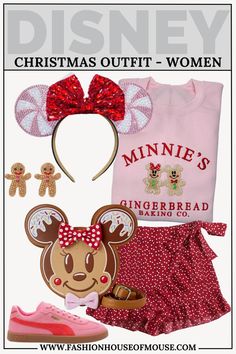 the minnie mouse outfit is ready to be worn for christmas