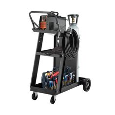 a black cart with some tools on it