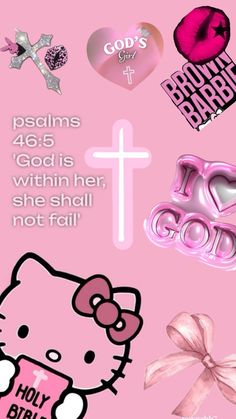 Kawaii Wallpaper Lockscreen, Phone Is Locked Wallpaper, Y2k Aesthetic Wallpaper Christian, Hello Kitty Christian Wallpaper, Hello Kitty God Wallpaper, Pink Crosses Wallpapers, Happy Bible Quotes, Pink Biblical Wallpaper, Bible Quotes Healing